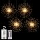 PXBNIUYA 4 Pack Starburst Sphere Lights200 LED Firework Lights 8 Modes Dimmable Remote Control Waterproof Hanging Fairy Light Copper Wire Light for Patio Parties Christmas Battery Operated
