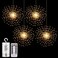 PXBNIUYA 4 Pack Starburst Sphere Lights200 LED Firework Lights 8 Modes Dimmable Remote Control Waterproof Hanging Fairy Light Copper Wire Light for Patio Parties Christmas Battery Operated