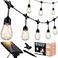 Brightech Ambience Pro Solar Powered Outdoor Patio String Lights Commercial Grade 27 Ft Waterproof with 12 Edison Bulbs Shatterproof LED 2W Soft White