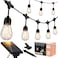 Brightech Ambience Pro Solar Powered Outdoor Patio String Lights Commercial Grade 27 Ft Waterproof with 12 Edison Bulbs Shatterproof LED 2W Soft White