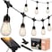 Brightech Ambience Pro Solar Powered Outdoor Patio String Lights Commercial Grade 27 Ft Waterproof with 12 Edison Bulbs Shatterproof LED 2W Soft White