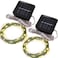Magicnight Short Mini Garden Lights Solar Powered Waterproof Fairy Lights Outdoor Garden String Green Wire Warm White5m 50LEDs2 Pack