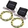 Magicnight Short Mini Garden Lights Solar Powered Waterproof Fairy Lights Outdoor Garden String Green Wire Warm White5m 50LEDs2 Pack