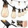 Brightech Ambience Pro Solar Powered Outdoor String Lights Commercial Grade Patio Lights with 48 Ft Edison Bulbs Shatterproof LED Solar Lights for 1W LED Warm White Light