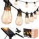 Brightech Ambience Pro Solar Powered Outdoor String Lights Commercial Grade Patio Lights with 48 Ft Edison Bulbs Shatterproof LED Solar Lights for 1W LED Warm White Light
