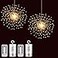 SHUKAN 2 Pack Hanging Decor Lights200 LED Battery Powered Fairy Light Fireworks Light with Remote Waterproof Starburst Lights for Gardens Courtyards Christmas Festive Wedding Parties Warm White