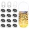 yeuago 12 Pack Solar Mason Jar Lid Lights 30 LED Firefly Fairy String Lights Waterproof Outdoor Solar Lights with Hangers for Regular Mouth Jars No Jars Included