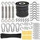 KAKO String Light Hanging Kit Outdoor Lights Hanging Kit Globe String Lights Suspension Kit Outdoor Light Guide Wire String Light Cable Hanging Kit Include 182 FT Wire Rope Cable Turnbuckle and Hooks