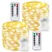 BOSSERN 2 Pack 100 LED Fairy Lights Battery Operated with Remote 8 Modes String Lights Indoor Outdoor Cuttable Battery Light for Home Bedroom Wedding DIY Centerpiece Christmas Decorations Warm White