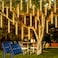 JMEXSUSS 2 Pack Solar Meteor Shower Lights 16 Tube 288 LED Warm White Meteor Christmas Lights Solar Powered Waterproof for Outdoor Tree Decorations
