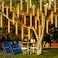 JMEXSUSS 2 Pack Solar Meteor Shower Lights 16 Tube 288 LED Warm White Meteor Christmas Lights Solar Powered Waterproof for Outdoor Tree Decorations