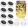 SunKite Solar Mason Jar Lights Updated 8 Pack 20 LED Waterproof Fairy Firefly Jar Lids String Lights with HangersNO Jars Patio Yard Garden Wedding Decoration Warm White