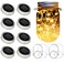 SunKite Solar Mason Jar Lights Updated 8 Pack 20 LED Waterproof Fairy Firefly Jar Lids String Lights with HangersNO Jars Patio Yard Garden Wedding Decoration Warm White
