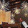 PXBNIUYA 200LED Hanging Sphere Lights Battery Operated Starburst Lights 8 Modes Dimmable Remote Control Waterproof Copper Wire Fairy Light for Indoor Outdoor Christmas Decor Warm White