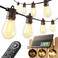 addlon 33FT 276 Solar String Lights for Outside Outdoor Waterproof with USB Port Remote Control Solar Patio Lights Last for 20Hrs Dimmable Solar Power LED Bulbs Hanging for Porch Garden Bistro