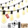 Porbench 75FT Outdoor String Lights Waterproof with 504 Bulbs 15FT Bulbs Spacing Remote Dimmer Commercial Patio String Lights with 3 Mode Light Timing 100PC Mounting Ties for Outside