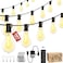 Porbench 75FT Outdoor String Lights Waterproof with 504 Bulbs 15FT Bulbs Spacing Remote Dimmer Commercial Patio String Lights with 3 Mode Light Timing 100PC Mounting Ties for Outside
