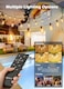 Brightown 75FT Solar String Lights Outdoor Waterproof with Remote 351 LED Shatterproof Bulbs Dimmable Timable 3 Light Modes Commercial Grade Patio Lights for Garden Backyard Party Decor