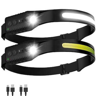 Nessciera Headlamp Rechargeable 2Pack LED Head Lamp Flashlight 230 Wide Beam Headband Light 400 Lumen Super Bright USBC Rechargeable Lightweight Headlight for Running Fishing Hiking Camping