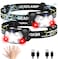 PLUSINTO 9 LED Headlamp Rechargeable 2 Pack 2000 Lumens Super Bright Head Lamp with Red Light 10 Modes Motion Sensor and Adjustable IPX5 Waterproof Headlight for Camping Hiking Running