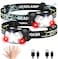 PLUSINTO 9 LED Headlamp Rechargeable 2 Pack 2000 Lumens Super Bright Head Lamp with Red Light 10 Modes Motion Sensor and Adjustable IPX5 Waterproof Headlight for Camping Hiking Running