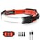 Spriak LED Headlamp Flashlight 1000lumens 230 Broadbeam Headlight USB Rechargeable Head Lamp with Red Taillight Lightweight Waterproof Headlamps for Camping Running Hiking Hard Hat Headlamp