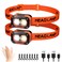DARKBEAM LED Headlamp High Lumens USB Rechargeable Dual Light Headlight for Hardhat with Motion Sensor Red Warning Light UpDown Adjustable Waterproof Head Lamps for Camping Car Maintenance 2 Pack