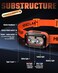 DARKBEAM LED Headlamp High Lumens USB Rechargeable Dual Light Headlight for Hardhat with Motion Sensor Red Warning Light UpDown Adjustable Waterproof Head Lamps for Camping Car Maintenance 2 Pack
