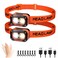 DARKBEAM LED Headlamp High Lumens USB Rechargeable Dual Light Headlight for Hardhat with Motion Sensor Red Warning Light UpDown Adjustable Waterproof Head Lamps for Camping Car Maintenance 2 Pack