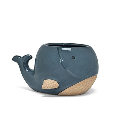 Abbott Collection Stoneware Whale Planter Large 3 H