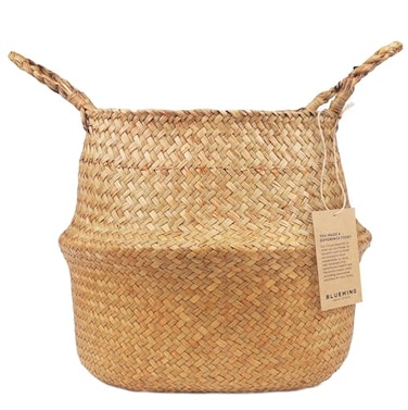 Blueming Home Decor Plant Basket Olive Tree Pot for Indoor Fake Trees 910 Inch Woven Wicker Planter Baskets for Faux Artificial House Plants Original Large