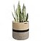 TIMEYARD Sturdy Jute Rope Plant Basket Modern Woven Baskets for 10 Flower Pot Floor Indoor Planters 11 x 11 Storage Organizer Basket Rustic Home Decor Black and Beige Stripes