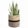 TIMEYARD Sturdy Jute Rope Plant Basket Modern Woven Baskets for 10 Flower Pot Floor Indoor Planters 11 x 11 Storage Organizer Basket Rustic Home Decor Black and Beige Stripes