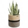 TIMEYARD Sturdy Jute Rope Plant Basket Modern Woven Baskets for 10 Flower Pot Floor Indoor Planters 11 x 11 Storage Organizer Basket Rustic Home Decor Black and Beige Stripes