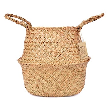 Blueming Home Decor Blueming Home Olive Tree Basket Wicker Seagrass Planter for Tall Indoor Fake Plants Decorative Rattan Basket for Houseplants Snake Plant Monstera 78 Inch Pots Original Medium