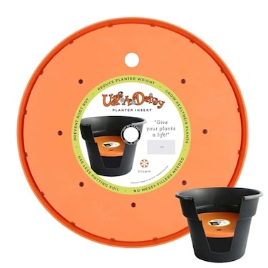 Bloem UpsADaisy 12 Round Planter Pot Lift Insert SoilSaving Durable Resin Disk for Bulky Garden Planters and Pots Drainage Holes