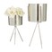Deco 79 CosmoLiving by Cosmopolitan Metal Indoor Outdoor Planter Small Small Planter Pot with Removable Stand Set of 2 Planters 5 4W Silver