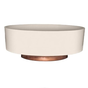 The HC Companies 6 Inch Round Plastic Succulent Capri Bowl 6x6x225 in Vanilla Bisque with Copper Bottom Color