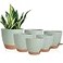 Vanslogreen Planters for Indoor Plants 87656555 Inch Self Watering Planters with Drainage Hole Plastic Planters Flower Pots for Indoor Outdoor Plants Green