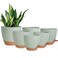 Vanslogreen Planters for Indoor Plants 87656555 Inch Self Watering Planters with Drainage Hole Plastic Planters Flower Pots for Indoor Outdoor Plants Green