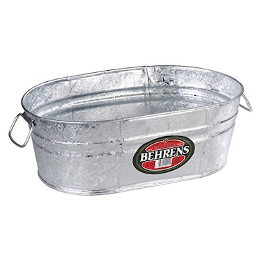 Behrens Hot Dipped Galvanized PlanterTub 4 Gallon 00OV 4Gallon Oval Steel Tub