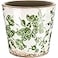 Beeveer Farmhouse Ceramic Planter 55 Inch Large Plants Pot Ice Crack Beige Green Flowers Plant Pots with Drainage Hole Indoor Plants Kitchen Rustic Antique Decor Gift