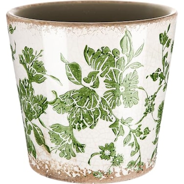 Beeveer Farmhouse Ceramic Planter 55 Inch Large Plants Pot Ice Crack Beige Green Flowers Plant Pots with Drainage Hole Indoor Plants Kitchen Rustic Antique Decor Gift