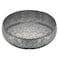 MyGift 11inch Galvanized Silver Metal Round Planter Bowl with BrassTone Pebbled Rim Handcrafted in India