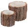 ARTIBETTER Rustic Bark Flower Pot Natural Tree Bark Design WaterResistant Planter for Planting Flowers Garden Decor Porch or Rustic Wedding Decoration