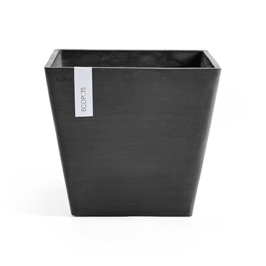 Ecopots Rotterdam Durable Modern Square IndoorOutdoor RecycledBased Composite Flower Planter Dark Grey 8