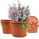 Pottiffe 10 Inch PlasticFlowerPotforIndoorPlants 4 Pack Large Outdoor Planter Pot with Drainage Holes Saucers Resin Decorative Garden Pots Planters
