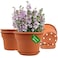 Pottiffe 10 Inch PlasticFlowerPotforIndoorPlants 4 Pack Large Outdoor Planter Pot with Drainage Holes Saucers Resin Decorative Garden Pots Planters