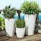 QCQHDU 242111 inch Large Planters with Drainage Hole Saucer Set of 3 Plant Pots Tall Planter for Indoor Outdoor Plants Home Modern Decor