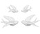 FANWNKI Ceramic Flying Birds Sparrows Wall Mount Hanging Decor WhiteSet of 4
